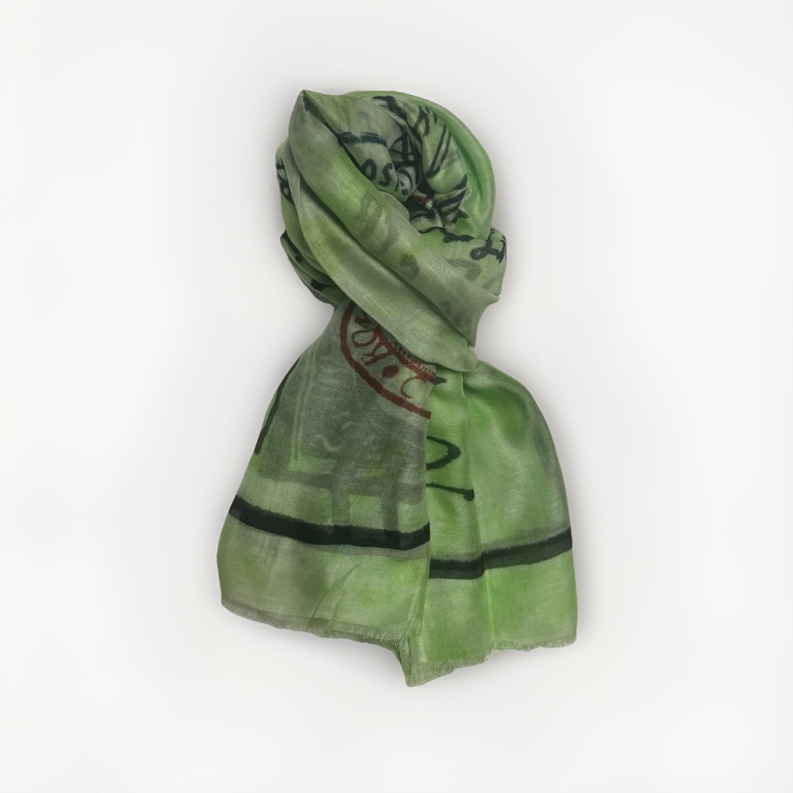 ROCKS ITALY SCIARPA UNISEX VERDE CHIARO FANTASIA CARTOLINA