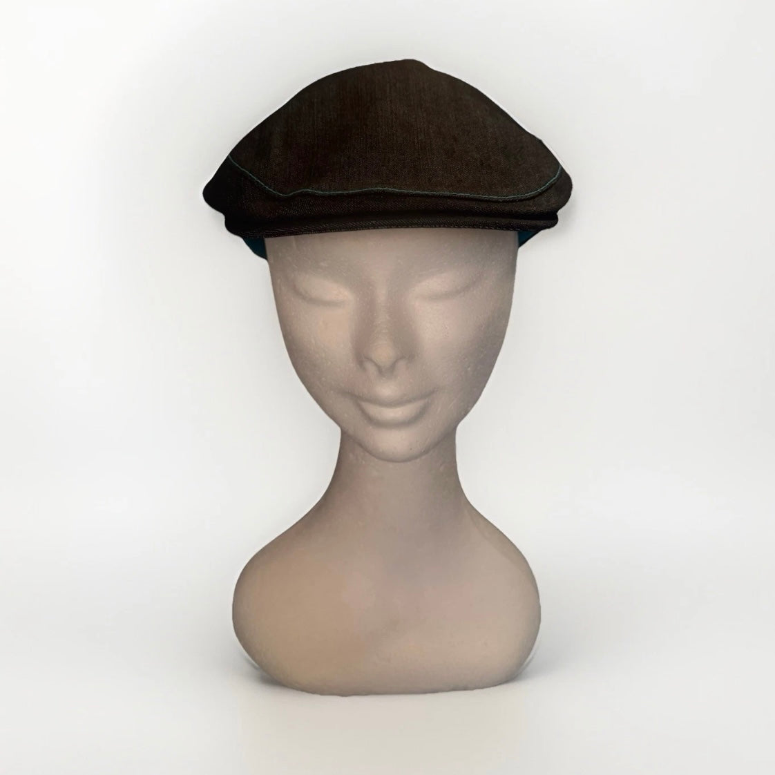 BORSALINO CAPPELLO COPPOLA BECCO D'OCA NERO TURCHESE