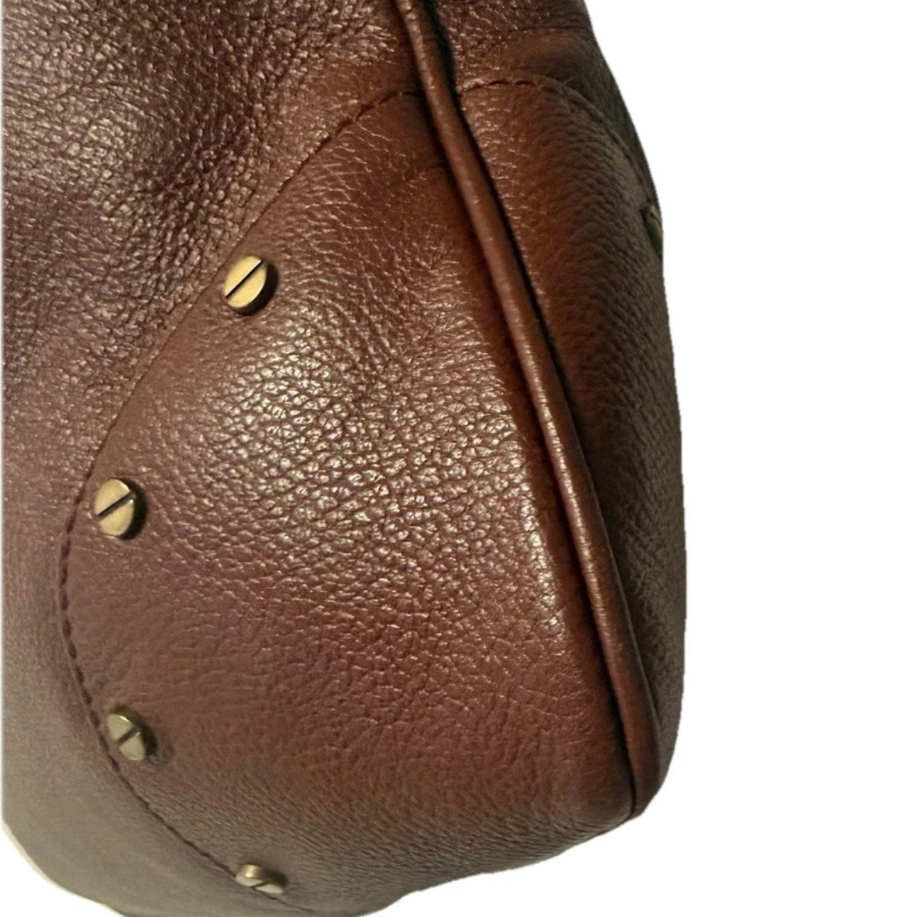 BORBONESE BORSA A SPALLA  VERA PELLE MARRONE