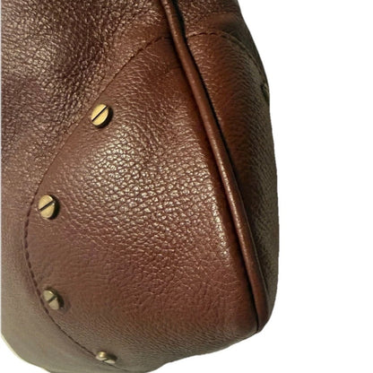 BORBONESE BORSA A SPALLA  VERA PELLE MARRONE