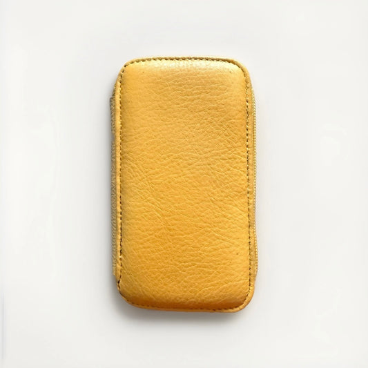 PORTACHIAVI ARTIGIANALE VERA PELLE GIALLO