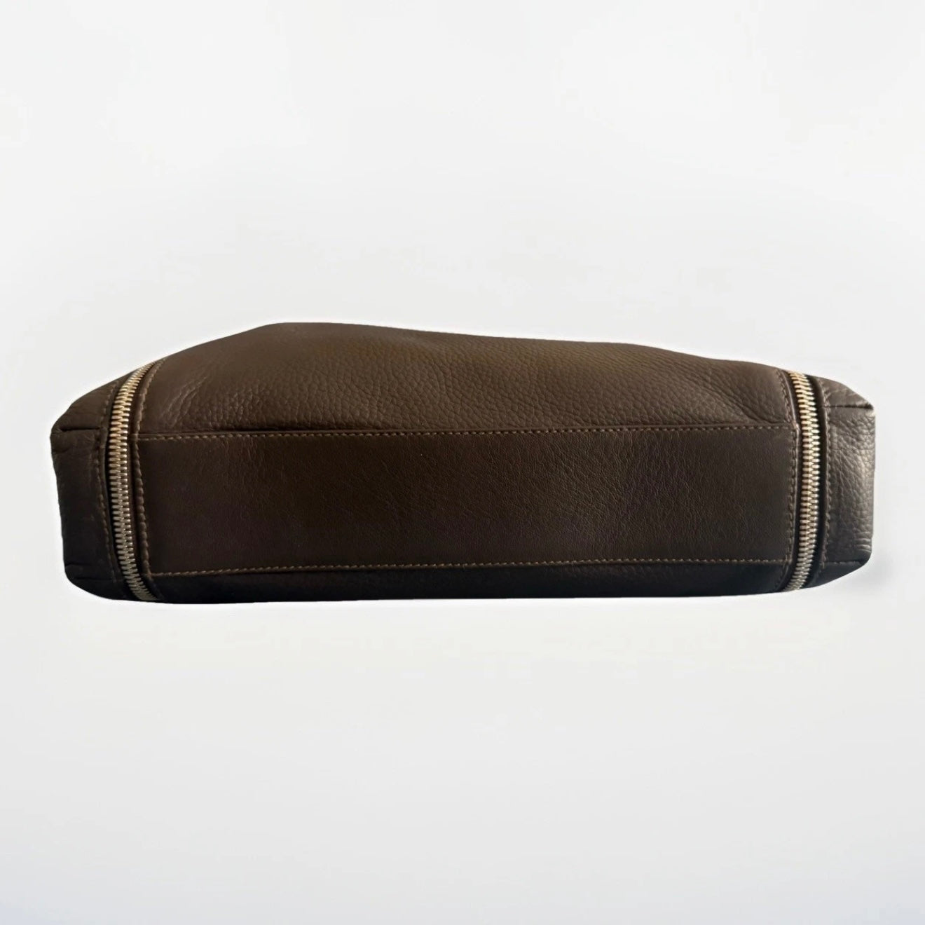 DELL’GA BORSA DA SPALLA VERA PELLE TECNICO MARRONE SCURO