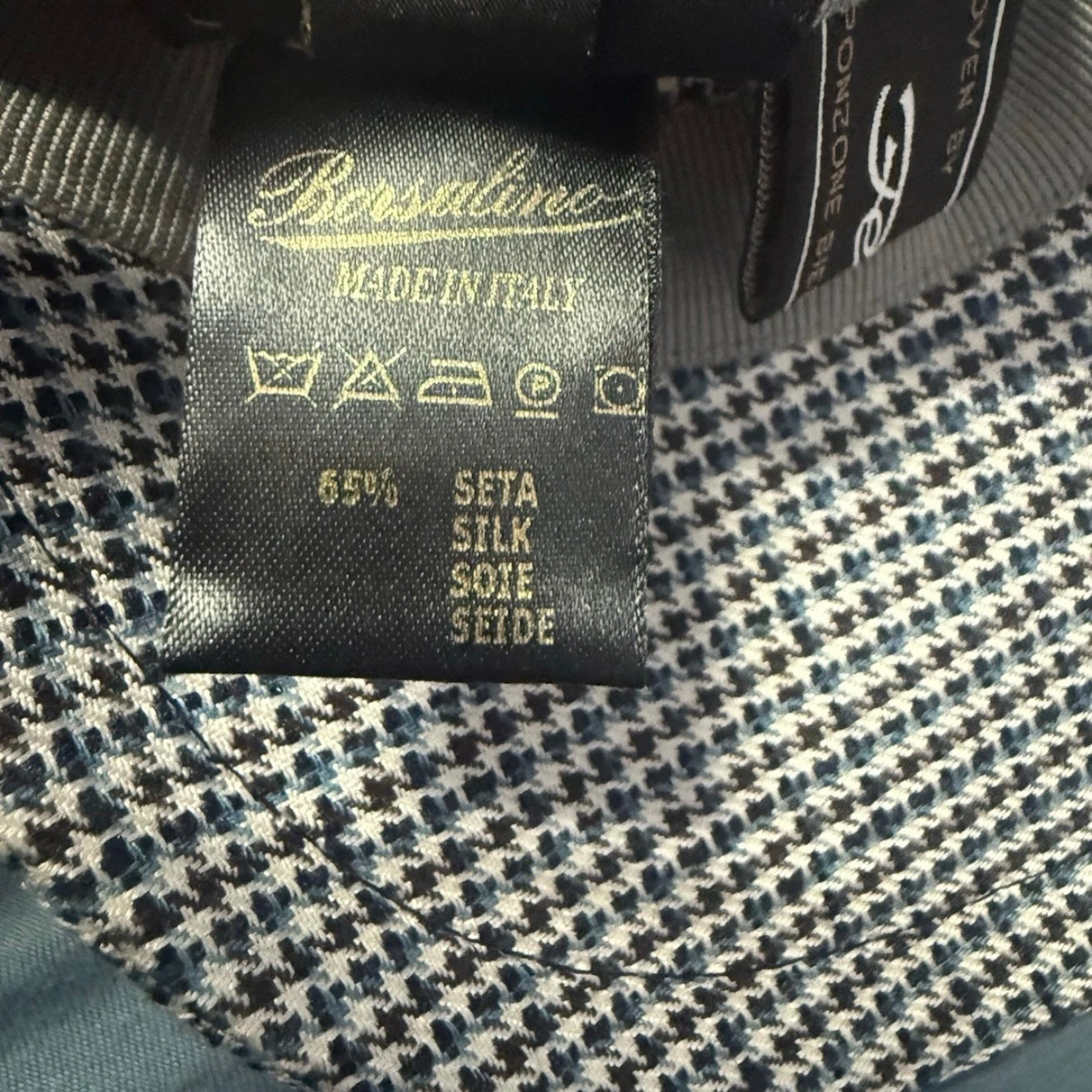 BORSALINO CAPPELLO BERRETTO TESSUTO BASEBALL PIED DE POULE UNISEX