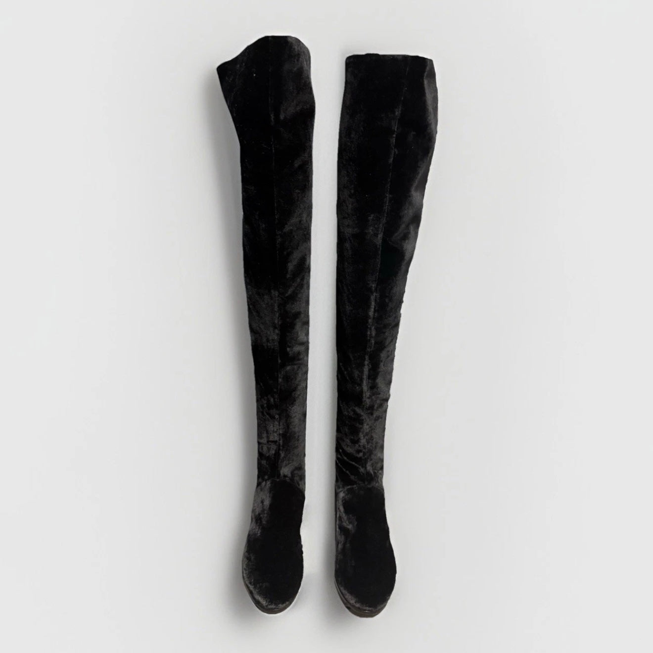 ALBERTA FERRETTI STIVALI CUISSARDES VELLUTO NERO