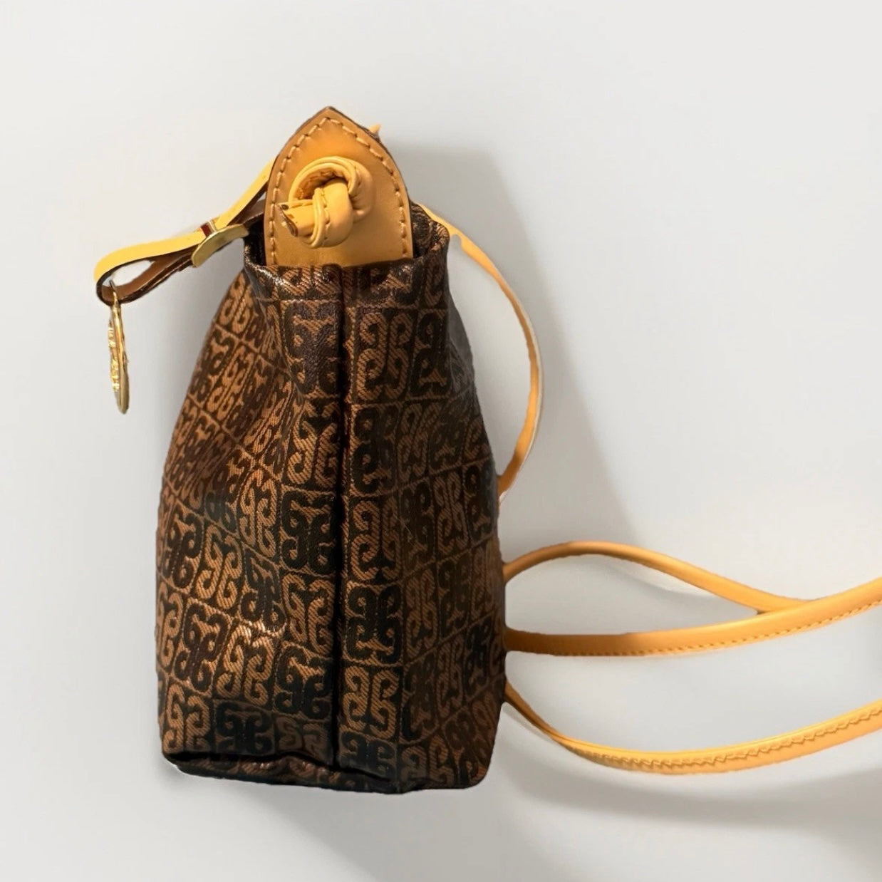 PIERO GUIDI TRACOLLA SMALL LINEA  MONOGRAM MARRONE