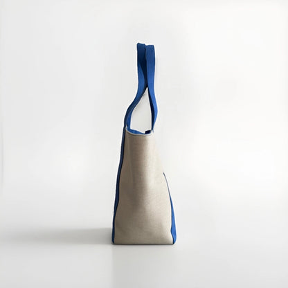 MUTH BAGS TOTE BAG ERA BORSA SHOPPING BAG ARTIGIANALE VERA PELLE SCAMOSCIATA BLU
