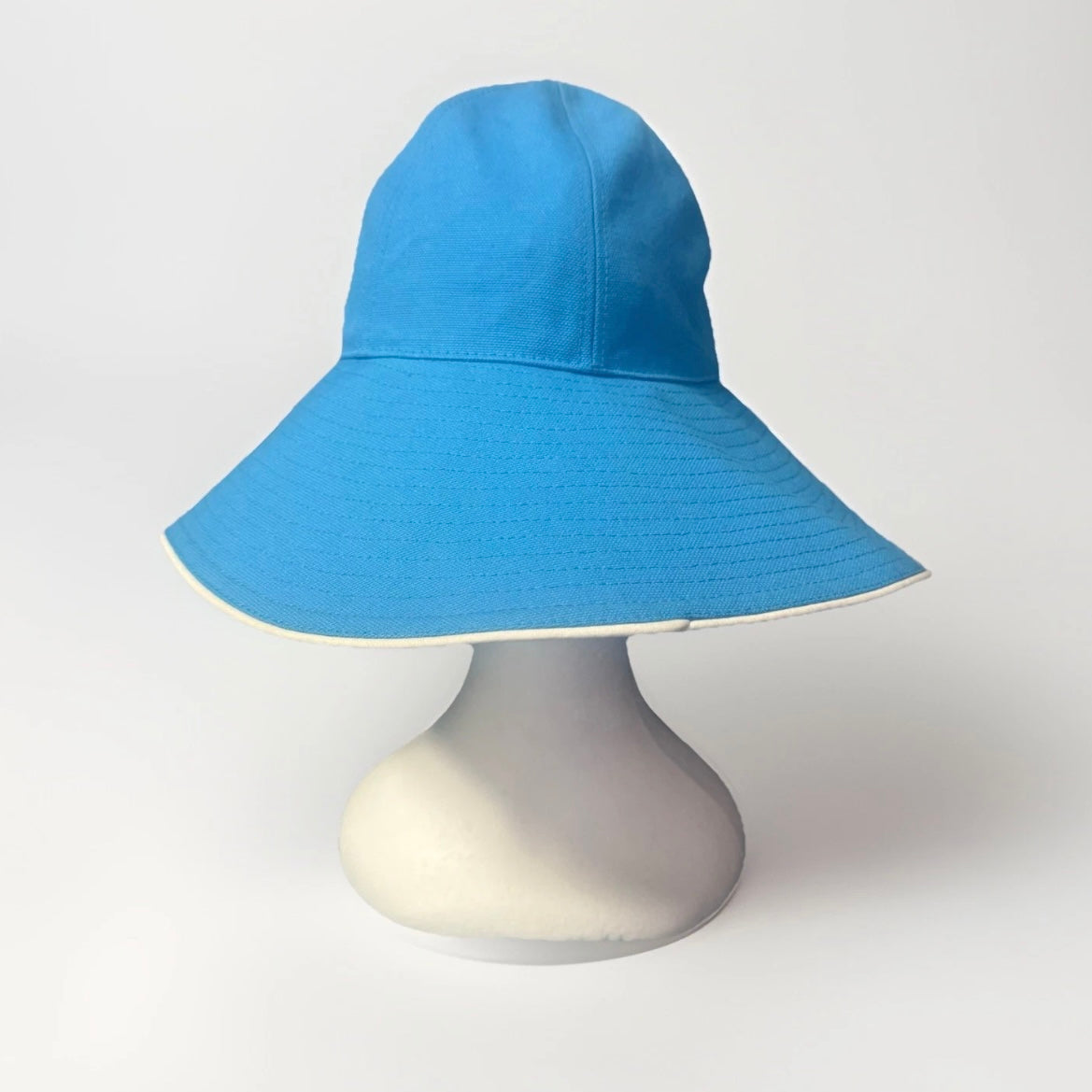 BORSALINO CAPPELLO CLOCHE A SEI SPICCHI COTONE AZZURRO