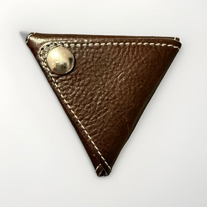 PORTAMONETE TRIANGOLARE PELLE MARRONE UNISEX