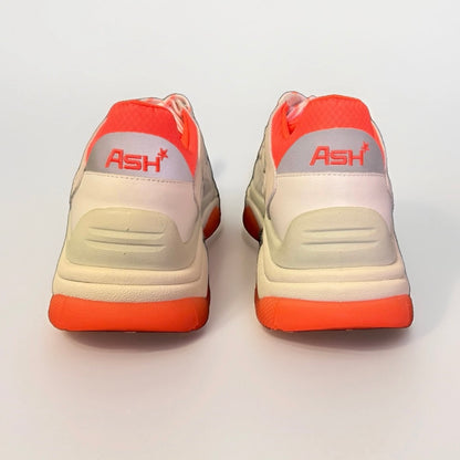 ASH ADDICT SNEAKER DONNA NAPPA E RETE BIANCO E ARANCIONE FLUO