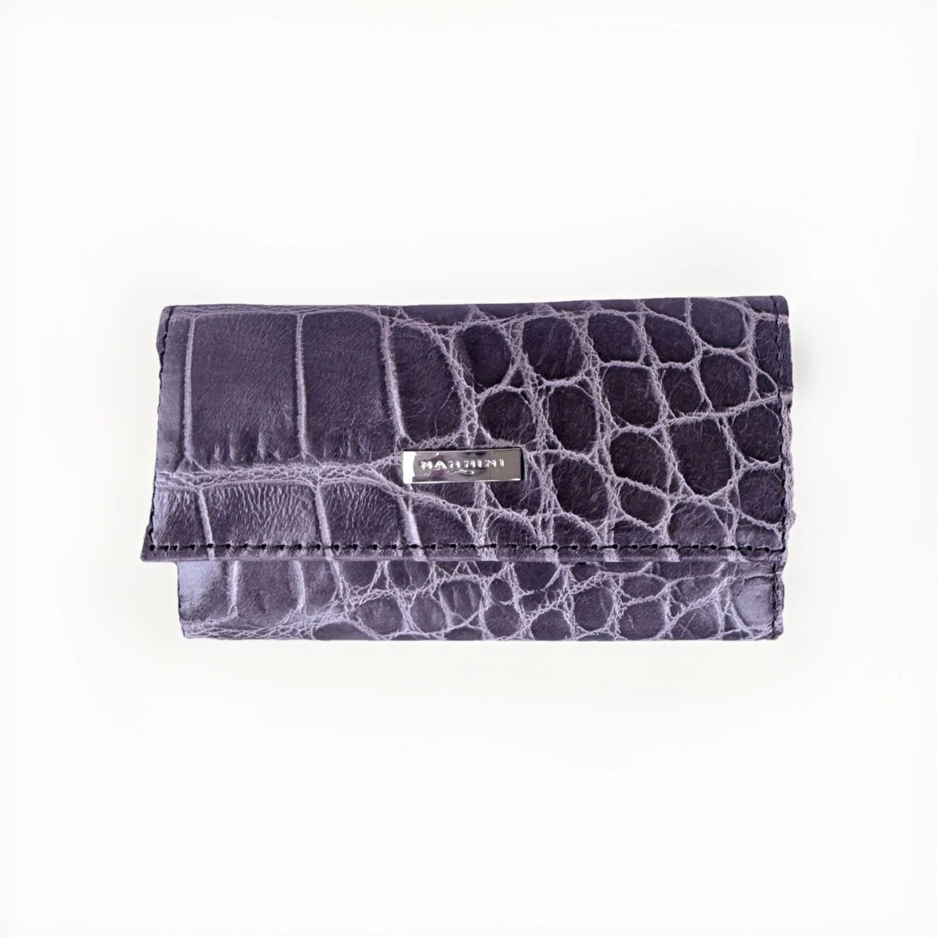 NANNINI PORTA CHIAVI DONNA IN PELLE STAMPA COCCO GRIGIO ANTRACITE