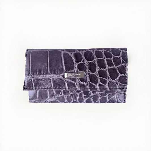 NANNINI PORTA CHIAVI DONNA IN PELLE STAMPA COCCO GRIGIO ANTRACITE