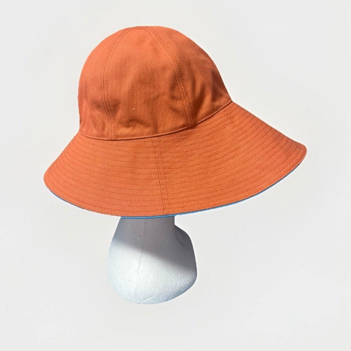 BORSALINO CAPPELLO CLOCHE A SEI SPICCHI COTONE ARANCIONE