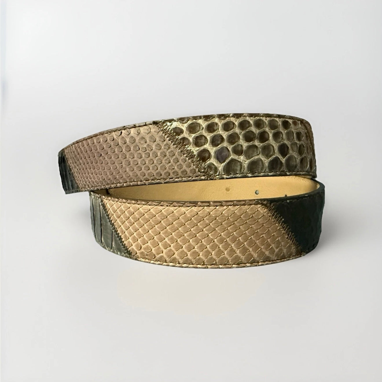 CINTURA UNISEX ARTIGIANALE IN VERA PELLE PITONE