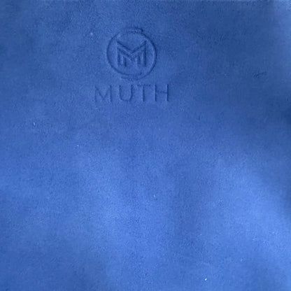 MUTH BAGS TOTE BAG ERA BORSA SHOPPING BAG ARTIGIANALE VERA PELLE SCAMOSCIATA BLU