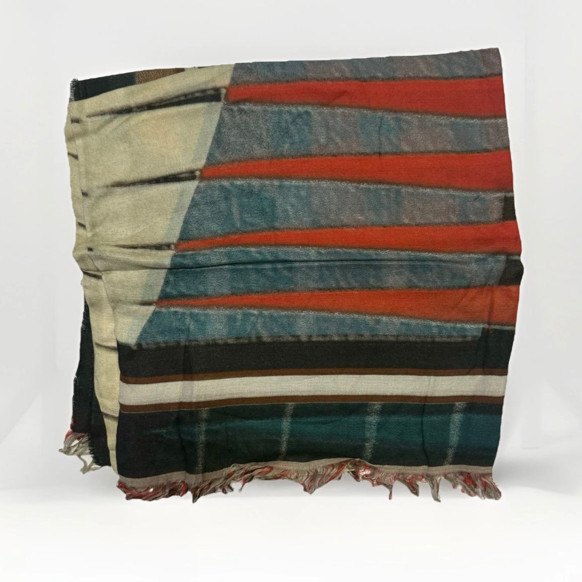 SCIARPA ARTIGIANALE CAMPIONARIO CON FANTASIA GEOMETRICA