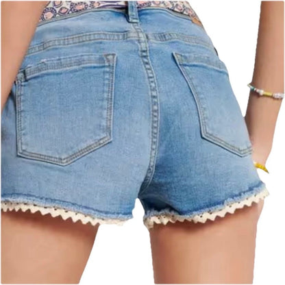 SUPERDRY PANTALONCINI SHORTS HOT PANTS DENIM DONNA