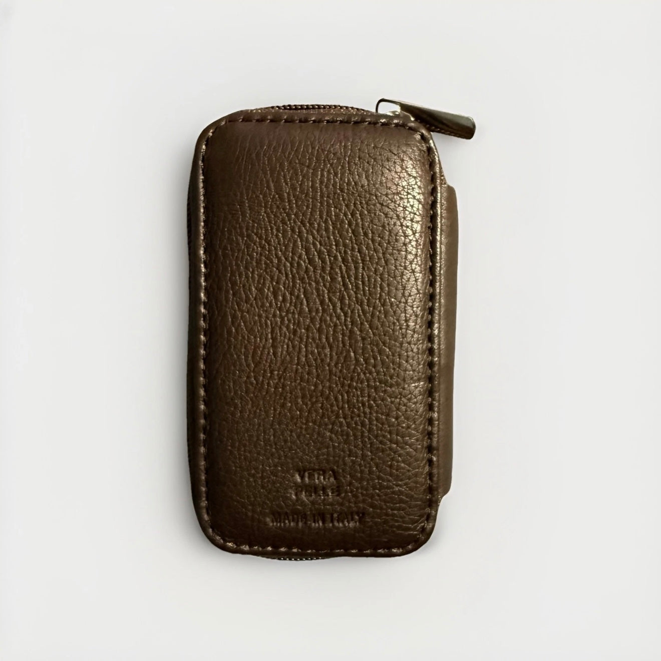 PORTACHIAVI ARTIGIANALE PELLE MARTELLATA GRIGIO SCURO