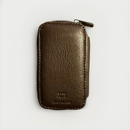 PORTACHIAVI ARTIGIANALE PELLE MARTELLATA GRIGIO SCURO