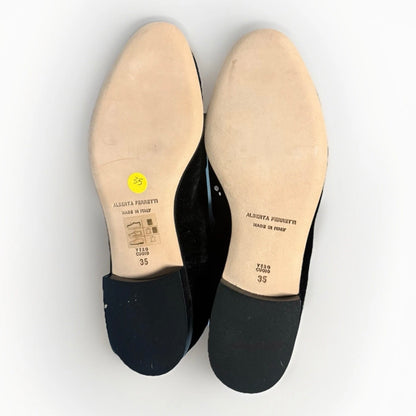 ALBERTA FERRETTI STIVALI CUISSARDES VELLUTO NERO