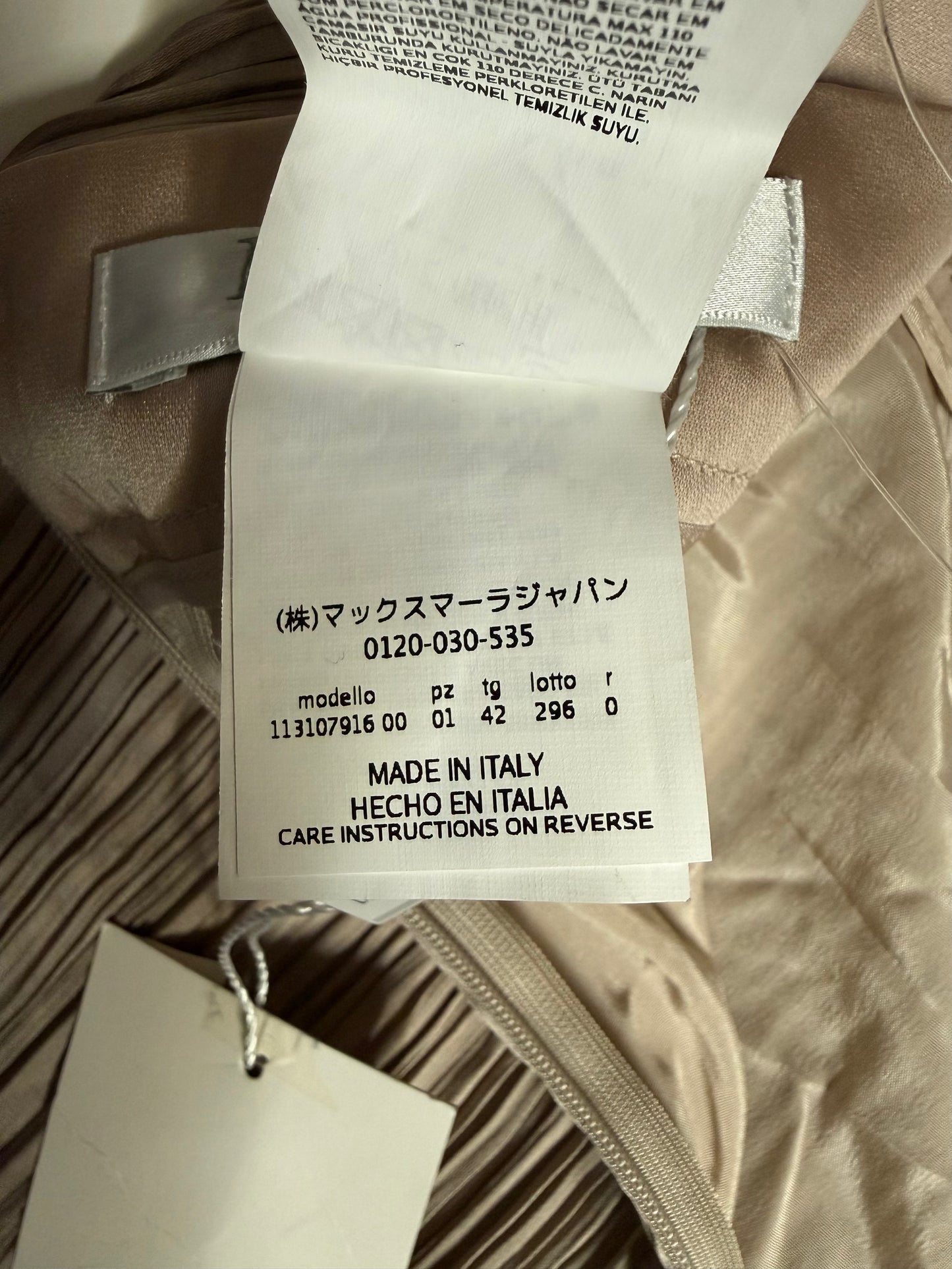 MAX MARA PANTALONI ELEGANTI PLISSETTATI BEIGE