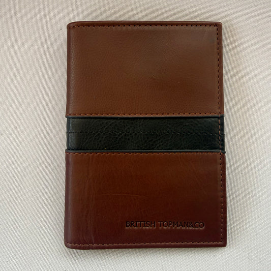 BRITISH TOPMAN&CO PORTAFOGLIO UOMO IN PELLE VITELLO MARRONE