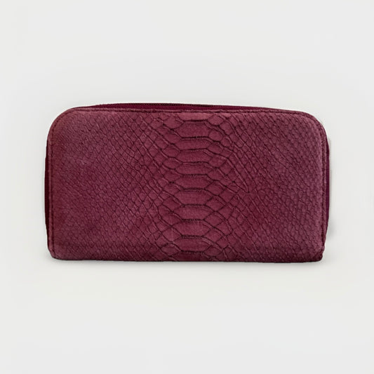 PORTAFOGLIO ARTIGIANALE VERA PELLE SCAMOSCIATA VINACCIA