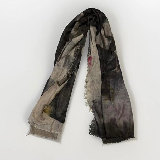 SCIARPA ARTIGIANALE UNISEX STAMPA ANNUNCIO GIORNALE