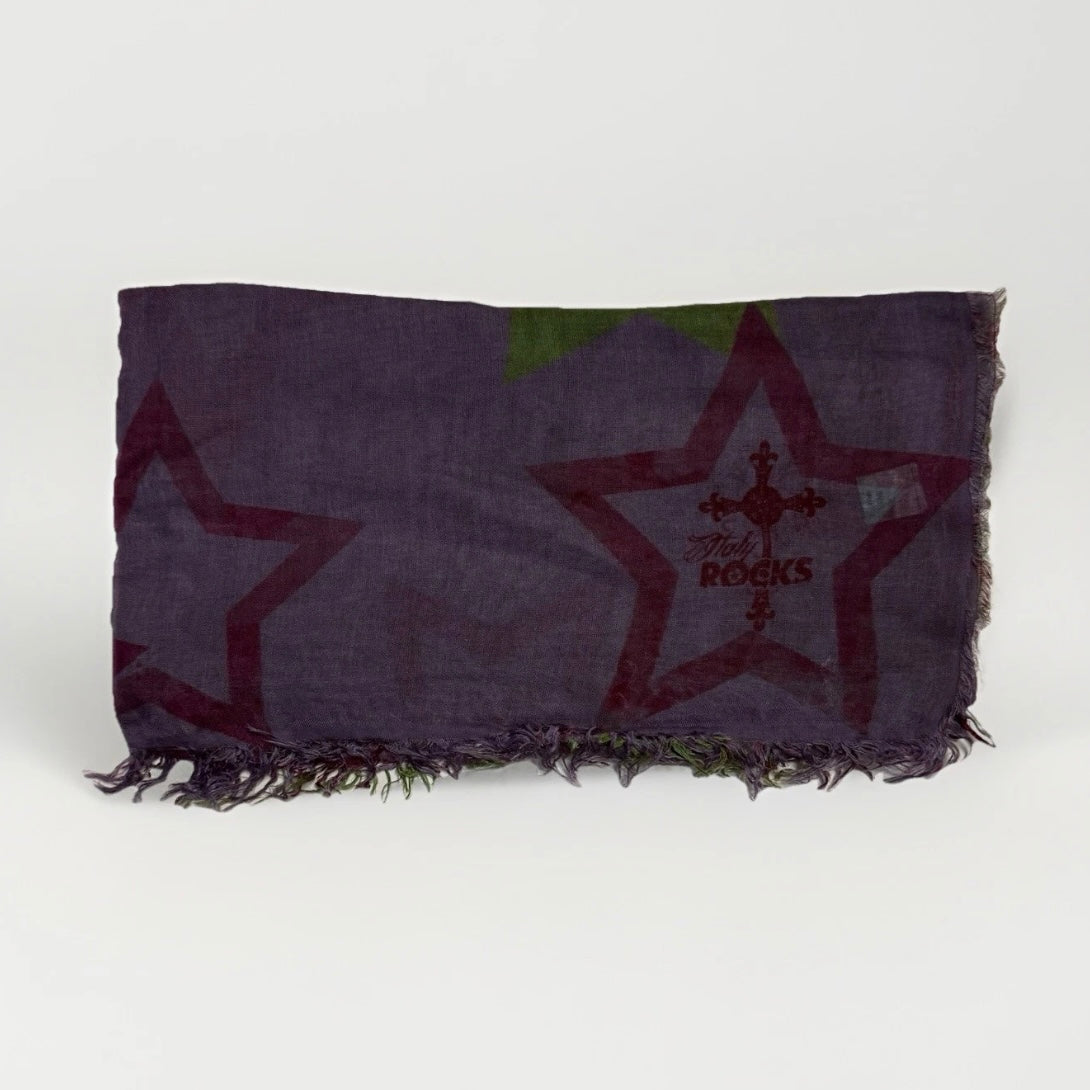 ROCKS ITALY SCIARPA UNISEX LILLA FANTASIA SIMBOLO PACE