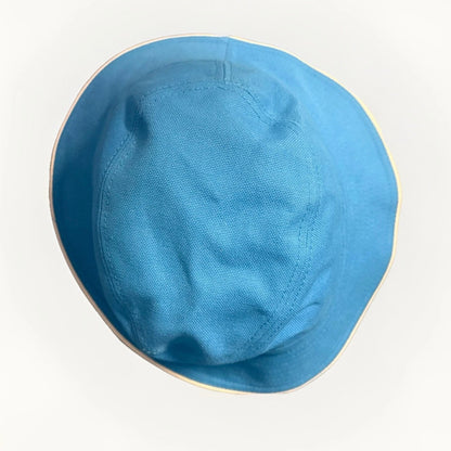 BORSALINO CAPPELLO BUCKET A SEI SPICCHI COTONE AZZURRO