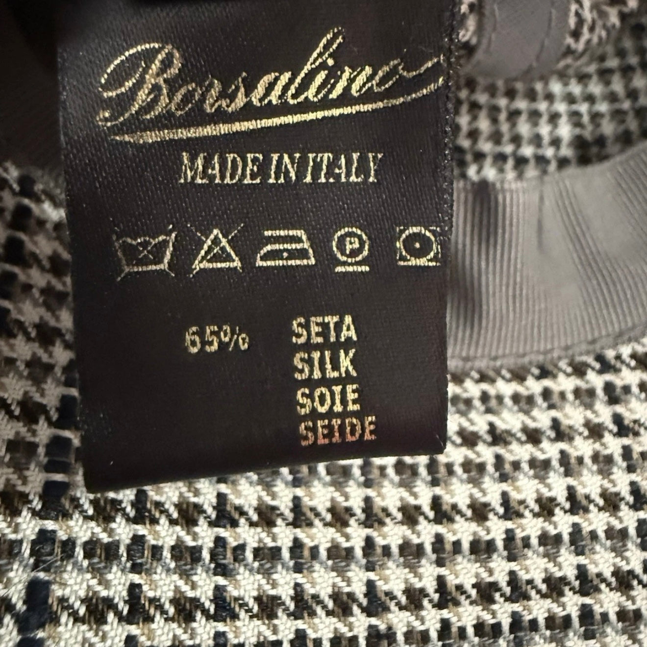 BORSALINO CAPPELLO BERRETTO BASEBALL PIED DE POULE UNISEX