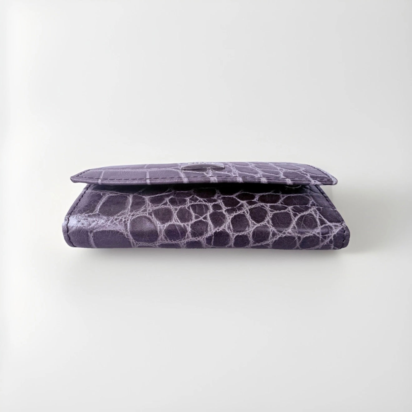 NANNINI PORTA CHIAVI DONNA IN PELLE STAMPA COCCO GRIGIO ANTRACITE