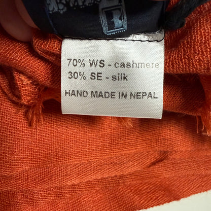 FRANCO BASSI SCIARPA ARANCIONE UNISEX CACHEMIRE E SETA