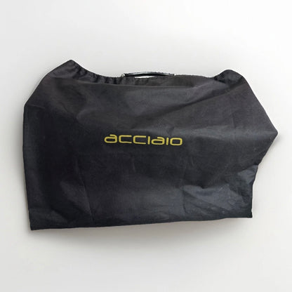 ACCIAIO CARTELLA ARTIGIANALE PELLE E TESSUTO NERA