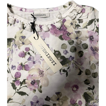 DUEMINUTI  FELPA TUNICA FANTASIA FLOREALE DONNA