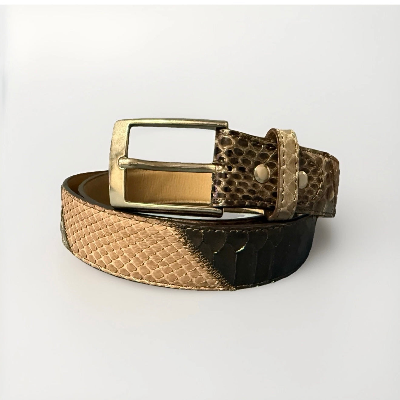 CINTURA UNISEX ARTIGIANALE IN VERA PELLE PITONE