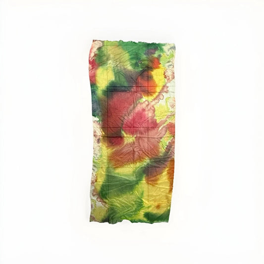 SCIARPA ARTIGIANALE DONNA STAMPA ASTRATTA MULTICOLORE