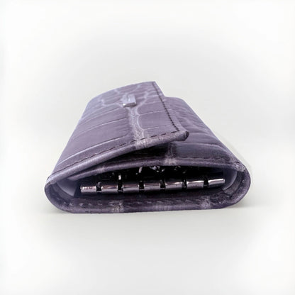 NANNINI PORTA CHIAVI DONNA IN PELLE STAMPA COCCO GRIGIO ANTRACITE