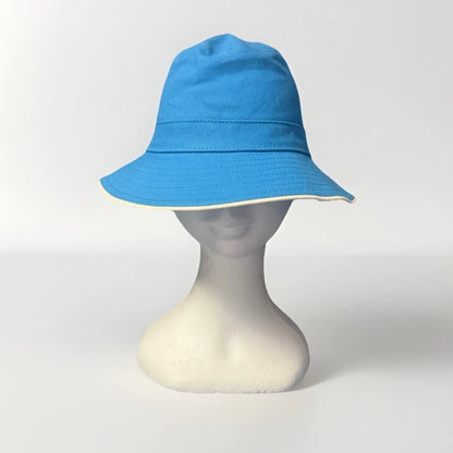 BORSALINO CAPPELLO BUCKET A SEI SPICCHI COTONE AZZURRO