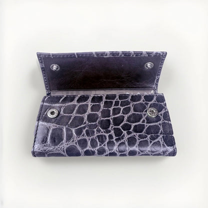 NANNINI PORTA CHIAVI DONNA IN PELLE STAMPA COCCO GRIGIO ANTRACITE