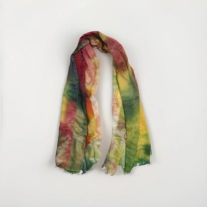 SCIARPA ARTIGIANALE DONNA STAMPA ASTRATTA MULTICOLORE