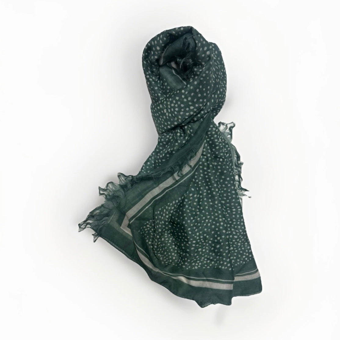 KLEIN BASEL SCIARPA UNISEX VERDE FANTASIA POIS BIANCHI