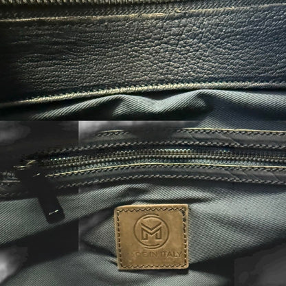 MUTH BORSA MOU SHOPPING BAG ARTIGIANALE VERA PELLE BLU
