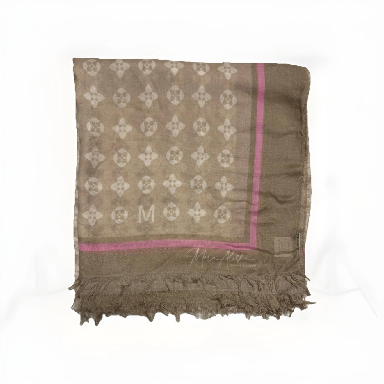 MALA ALISHA SCIARPA UNISEX BEIGE MONOGRAMMA