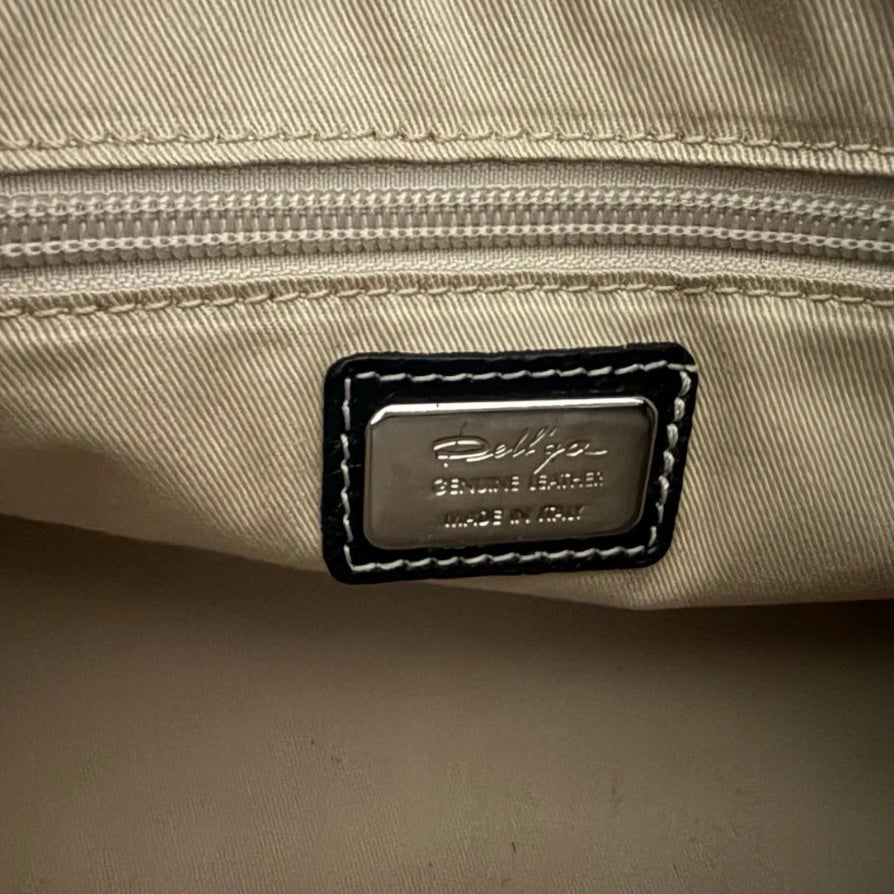 DELL’GA BORSA BICOLORE PELLE NERO GIALLO