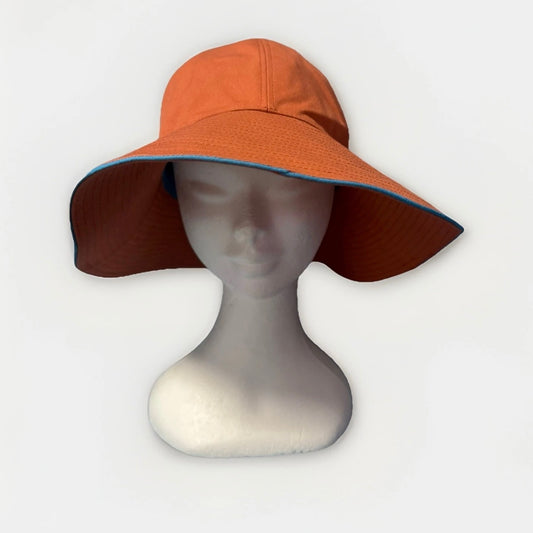 BORSALINO CAPPELLO CLOCHE A SEI SPICCHI COTONE ARANCIONE