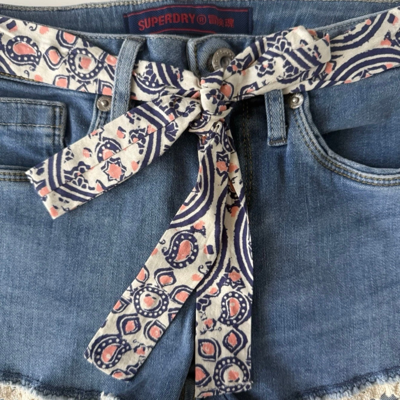 SUPERDRY PANTALONCINI SHORTS HOT PANTS DENIM DONNA