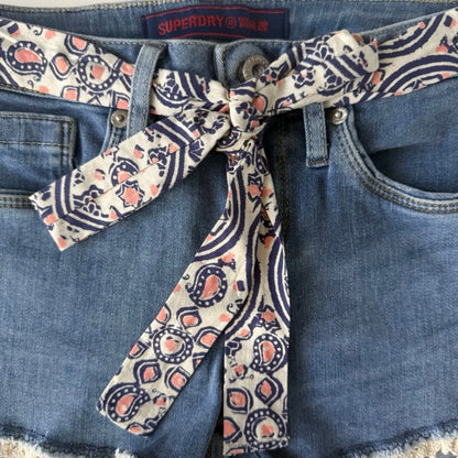 SUPERDRY PANTALONCINI SHORTS HOT PANTS DENIM DONNA