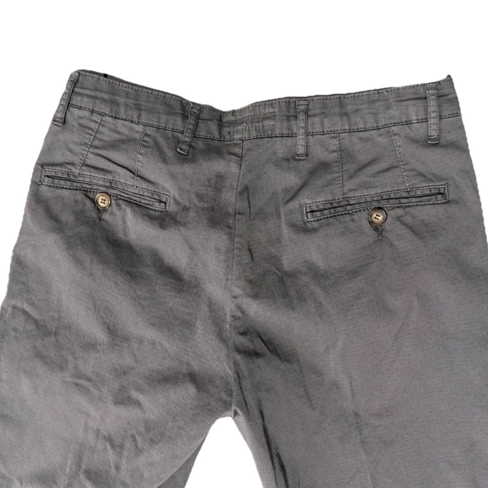 STHENFORD PANTALONI UOMO A SIGARETTA COTONE GRIGIO CON MICRO POIS