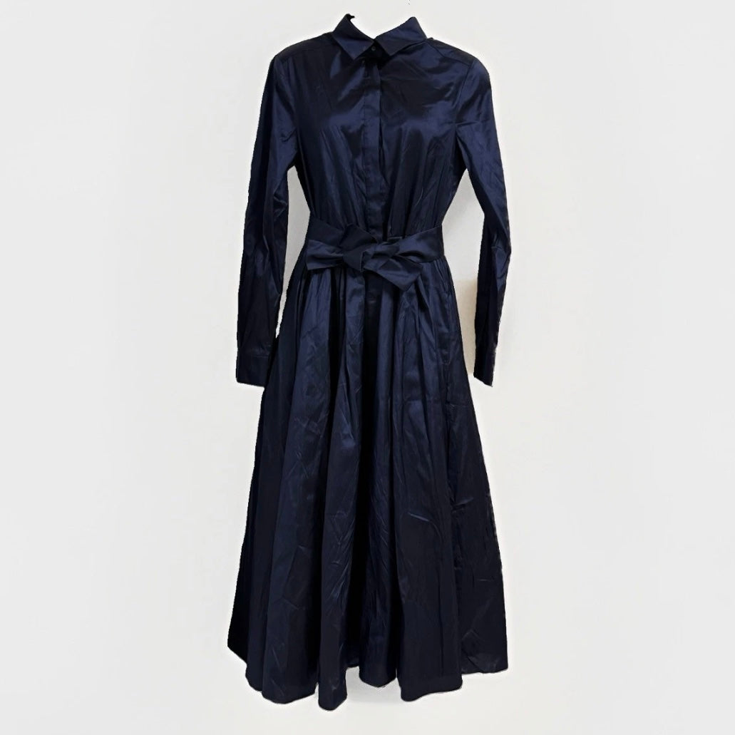 MAX MARA ABITO CHEMISIER BLU IN SETA