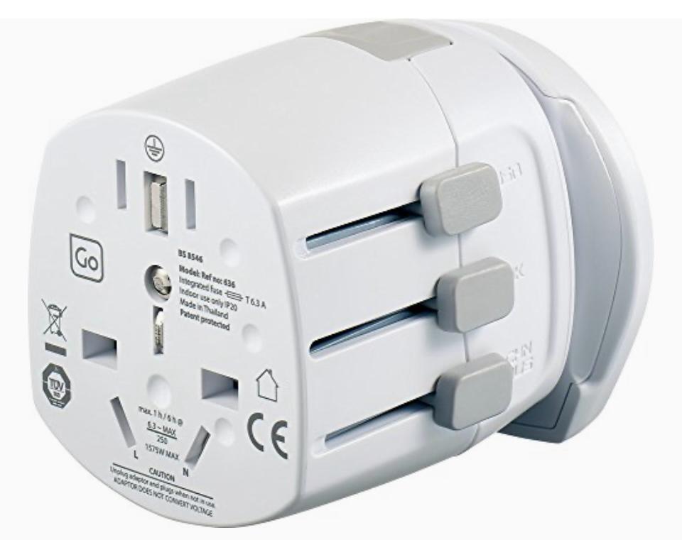 GO TRAVEL WORLDWIDE ADATTATORE UNIVERSALE PER PRESA DI CORRENTE